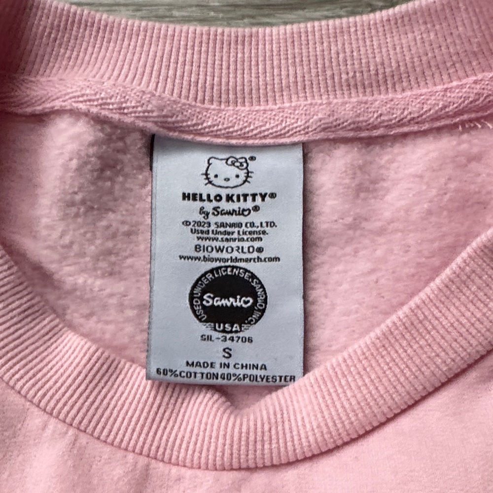 Hello Kitty Pink Sweatshirt with Red Bow NWOT - Picture 2 of 5